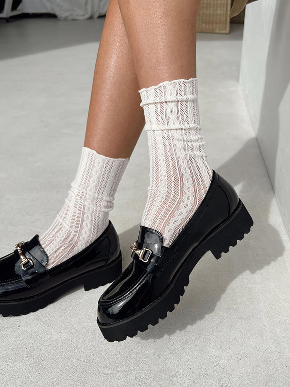 Clara | Elegante Spitzen Socken