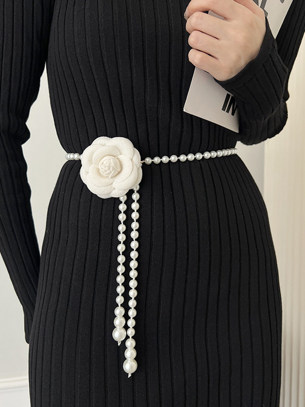 Eleganz für jeden Anlass | Rosette Perlen Bauch Kette