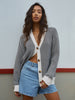 Emilia | Übergroße Strickjacke mit Fischgrätenmuster