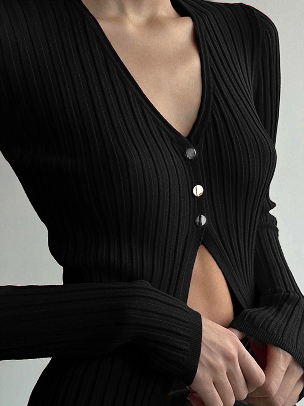 Komfortabler Stil | Free Your Mind Langarm-Strickoberteil