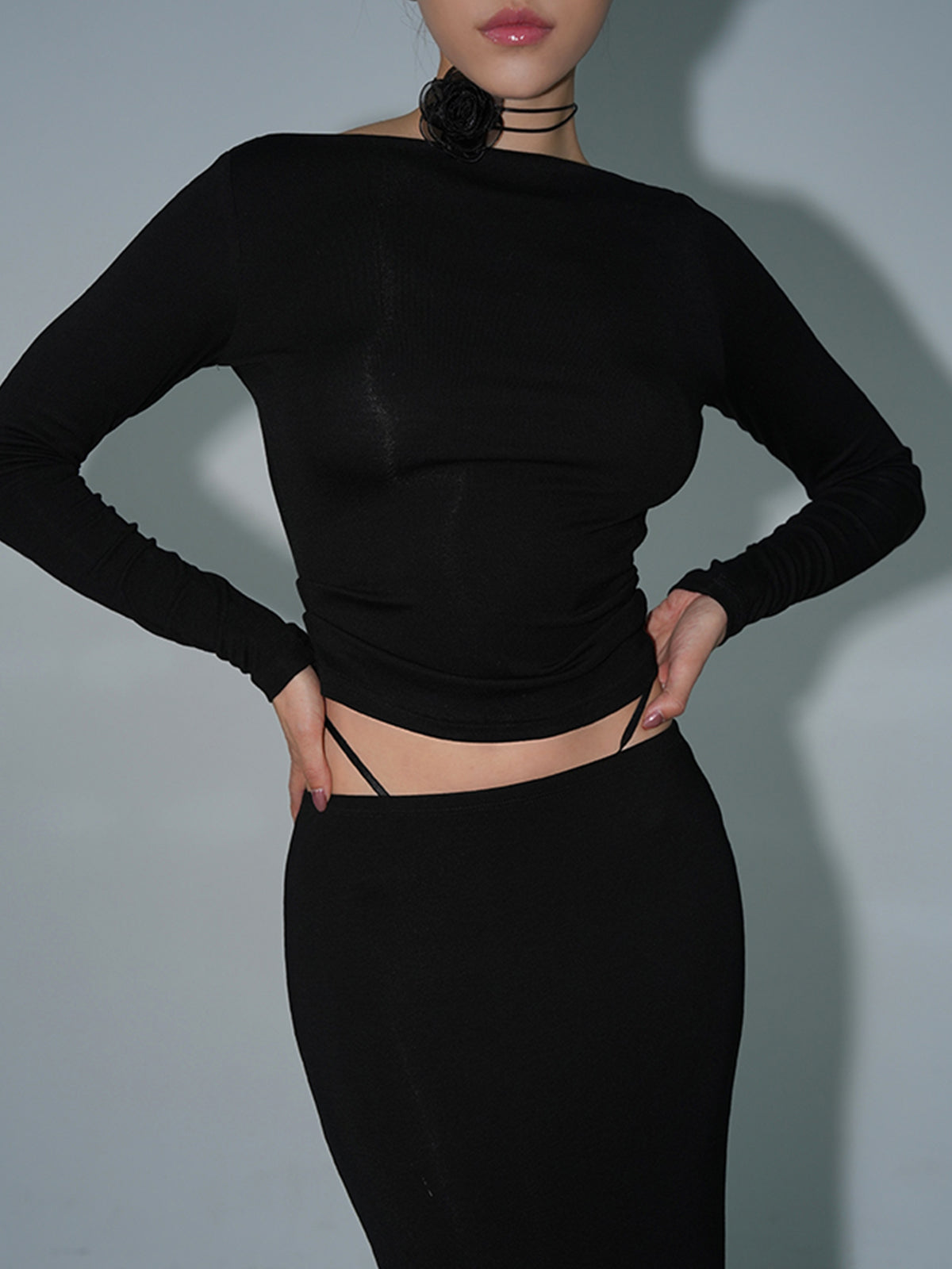 Max | Elegantes Langarm-Shirt mit Bootsausschnitt