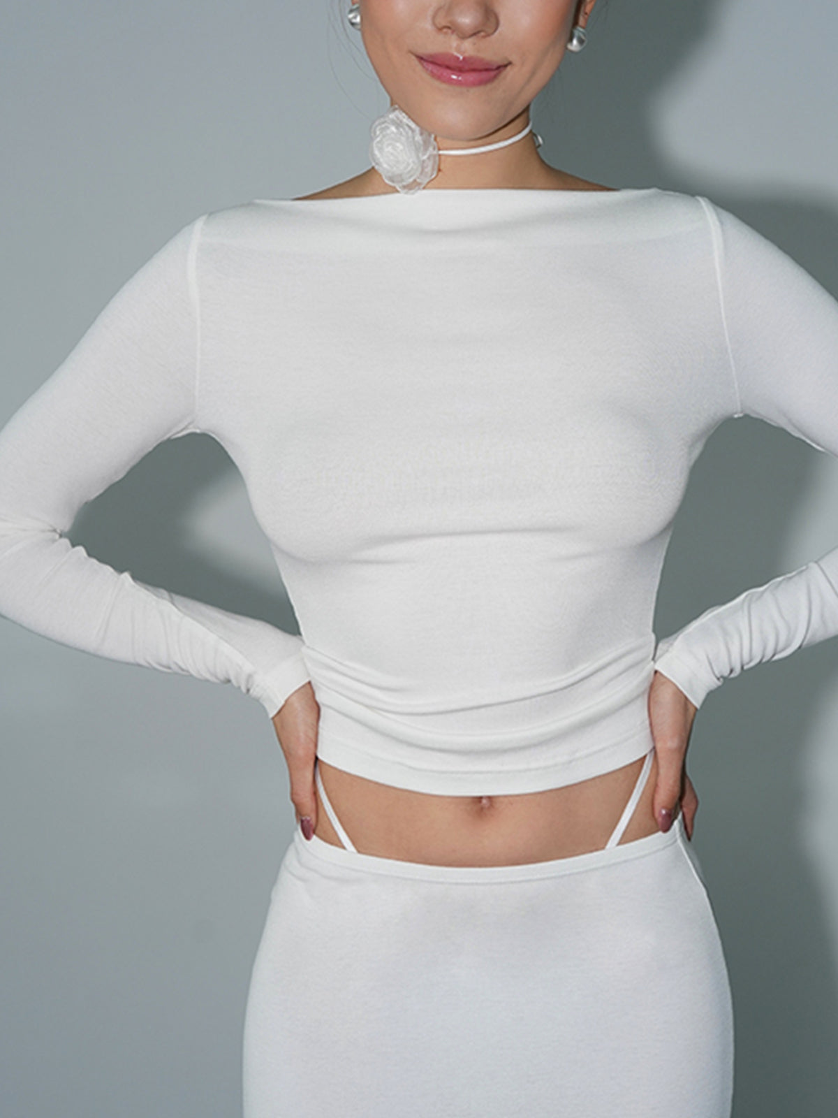 Max | Elegantes Langarm-Shirt mit Bootsausschnitt