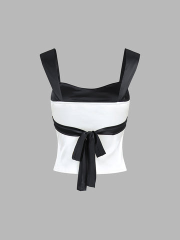 Lisa | Elegantes Oberteil mit Satinband und Reißverschluss