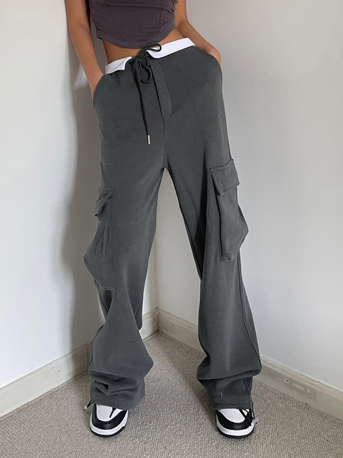 Jonas | Bequeme Cargo-Sweatpants mit Kontrast-Bund