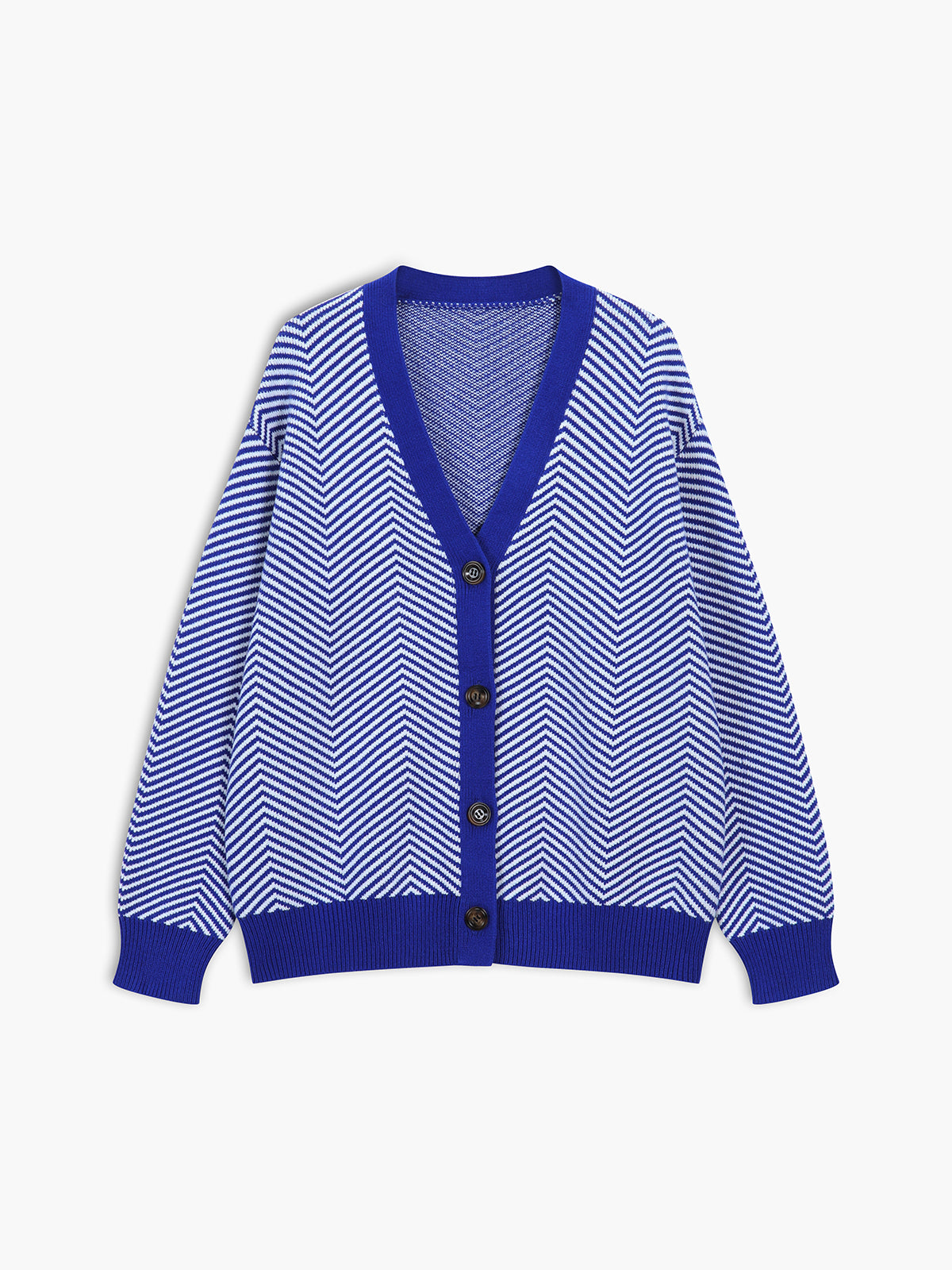 Emilia | Übergroße Strickjacke mit Fischgrätenmuster