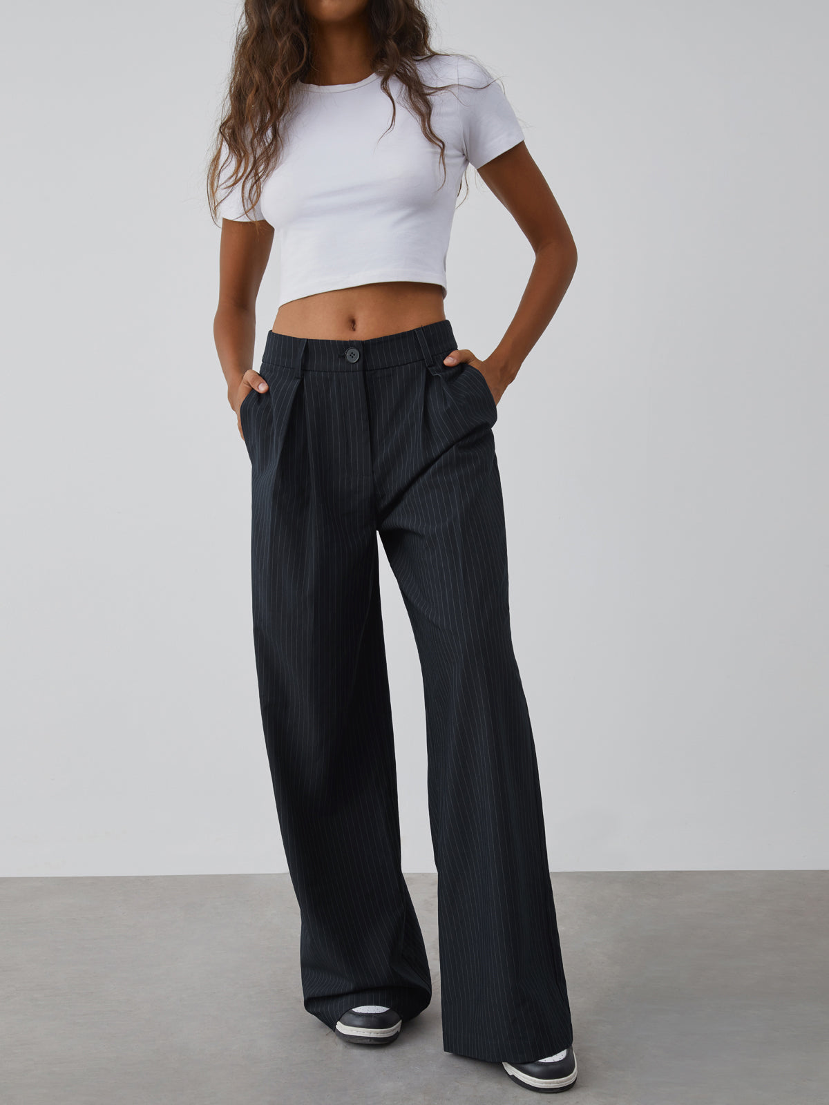 David | Elegante Nadelstreifen-Hose mit weitem Bein