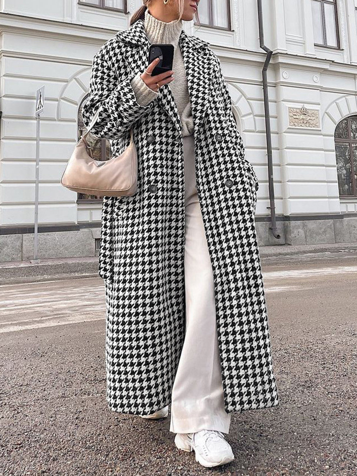 Felix | Hahnentritt-Tweed-Trenchcoat