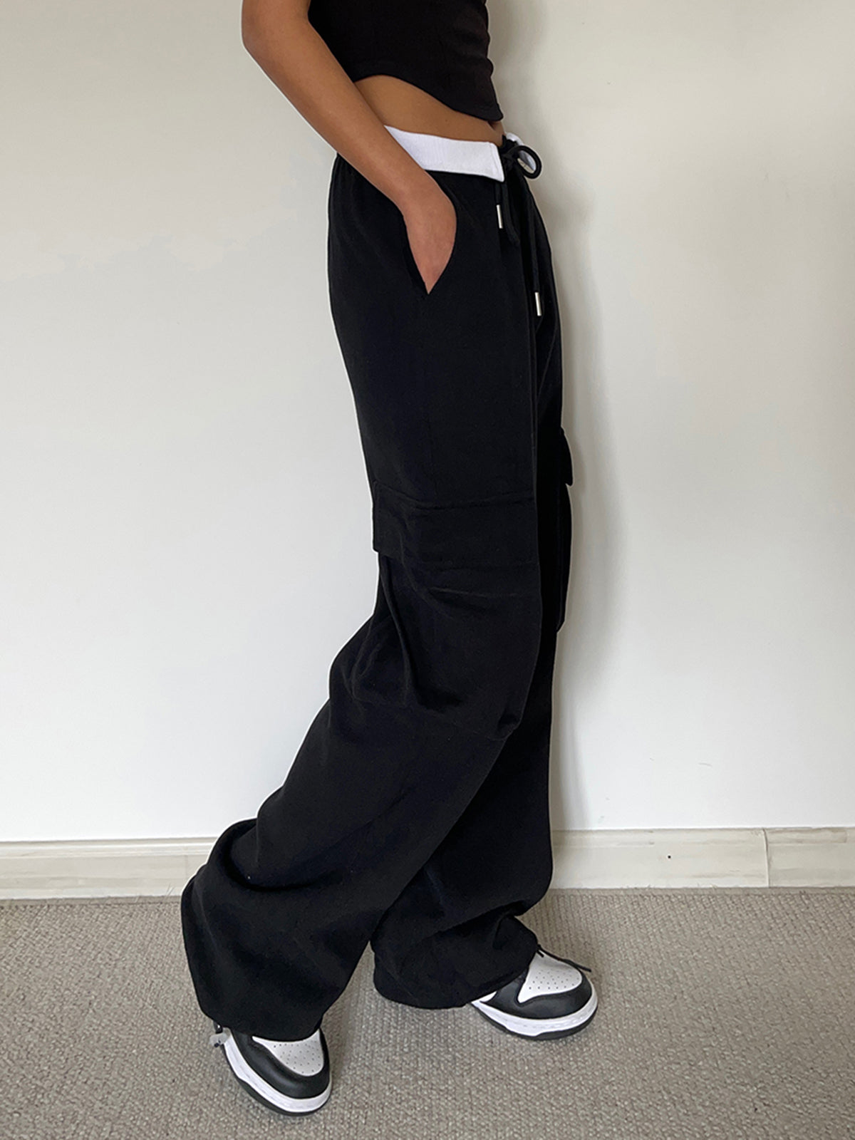 Jonas | Bequeme Cargo-Sweatpants mit Kontrast-Bund