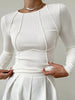 Clara | Elegantes Langarm-Top mit Paspel