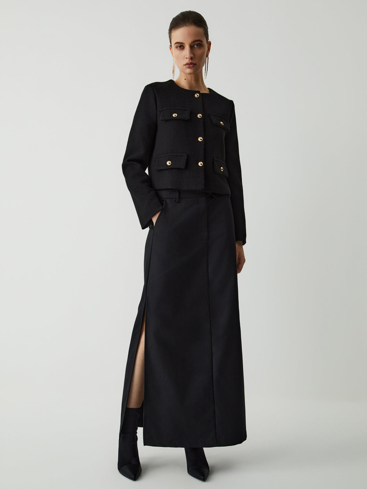 Clara | Eleganter Tweed-Blazer mit Knöpfen