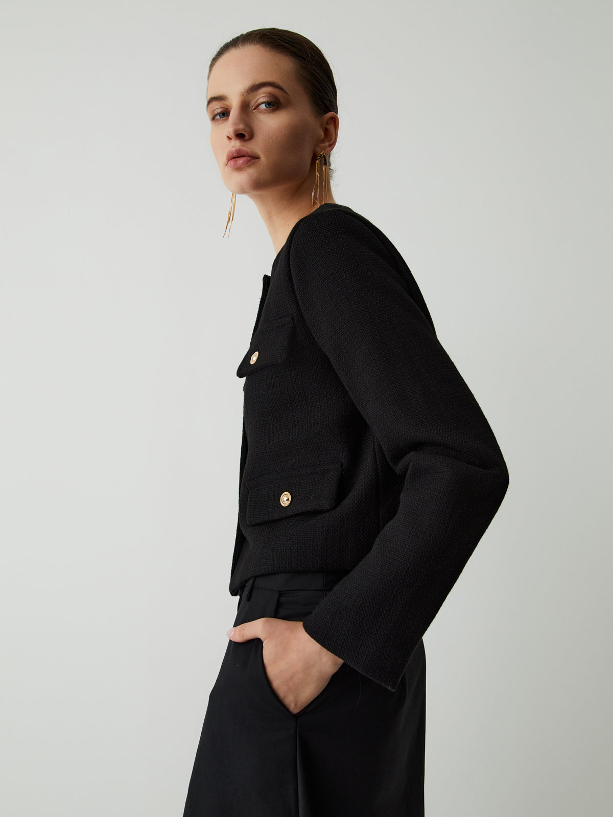 Clara | Eleganter Tweed-Blazer mit Knöpfen