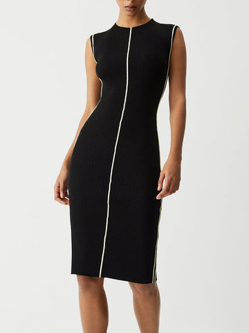 Clara | Midi-Pulloverkleid mit Kontrastpaspel