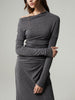 Clara | Asymmetrisches schulterfreies gerafftes Rockset
