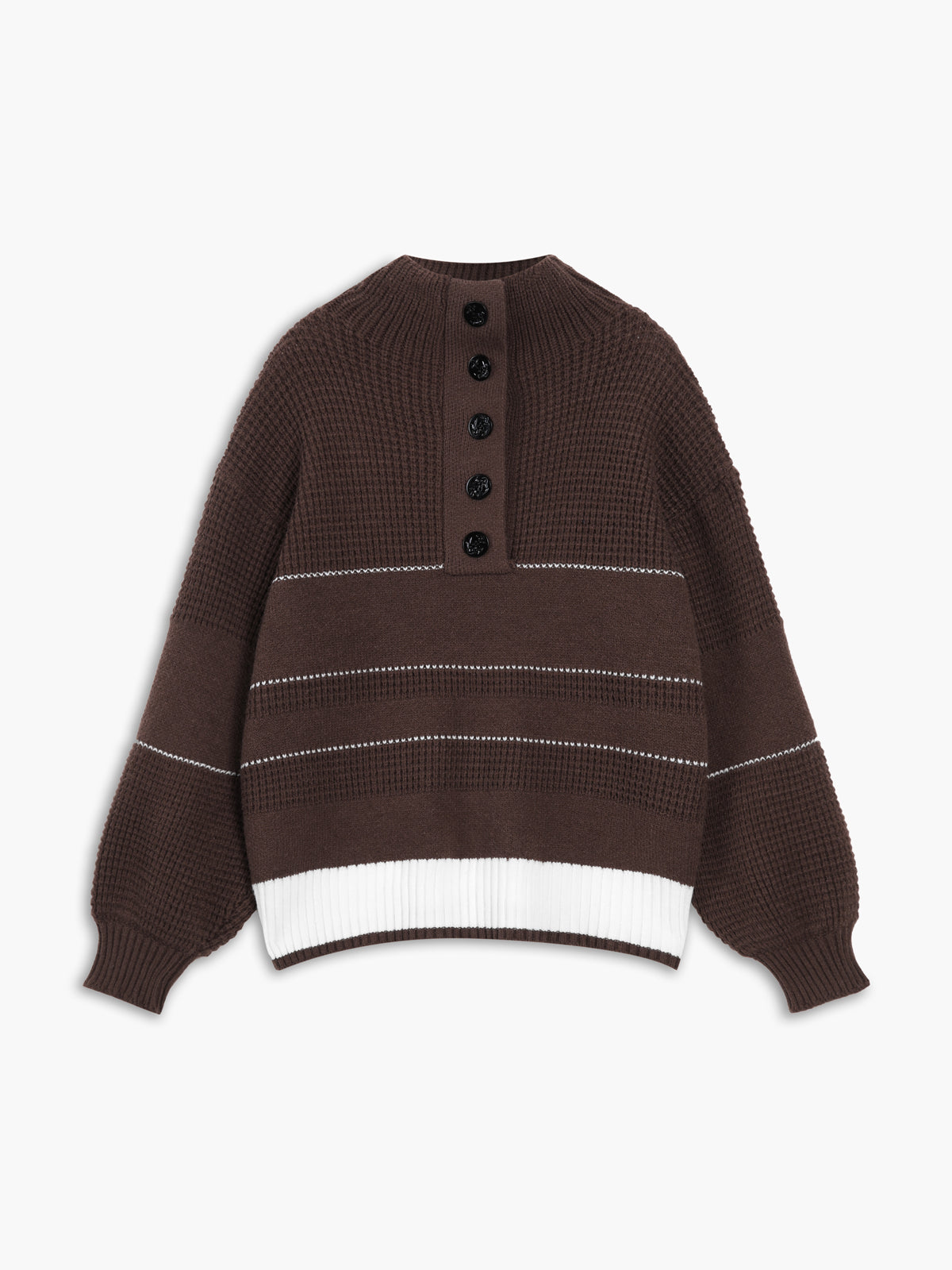 Max | Eleganter Pullover mit offenem Kragen und Knopfleiste