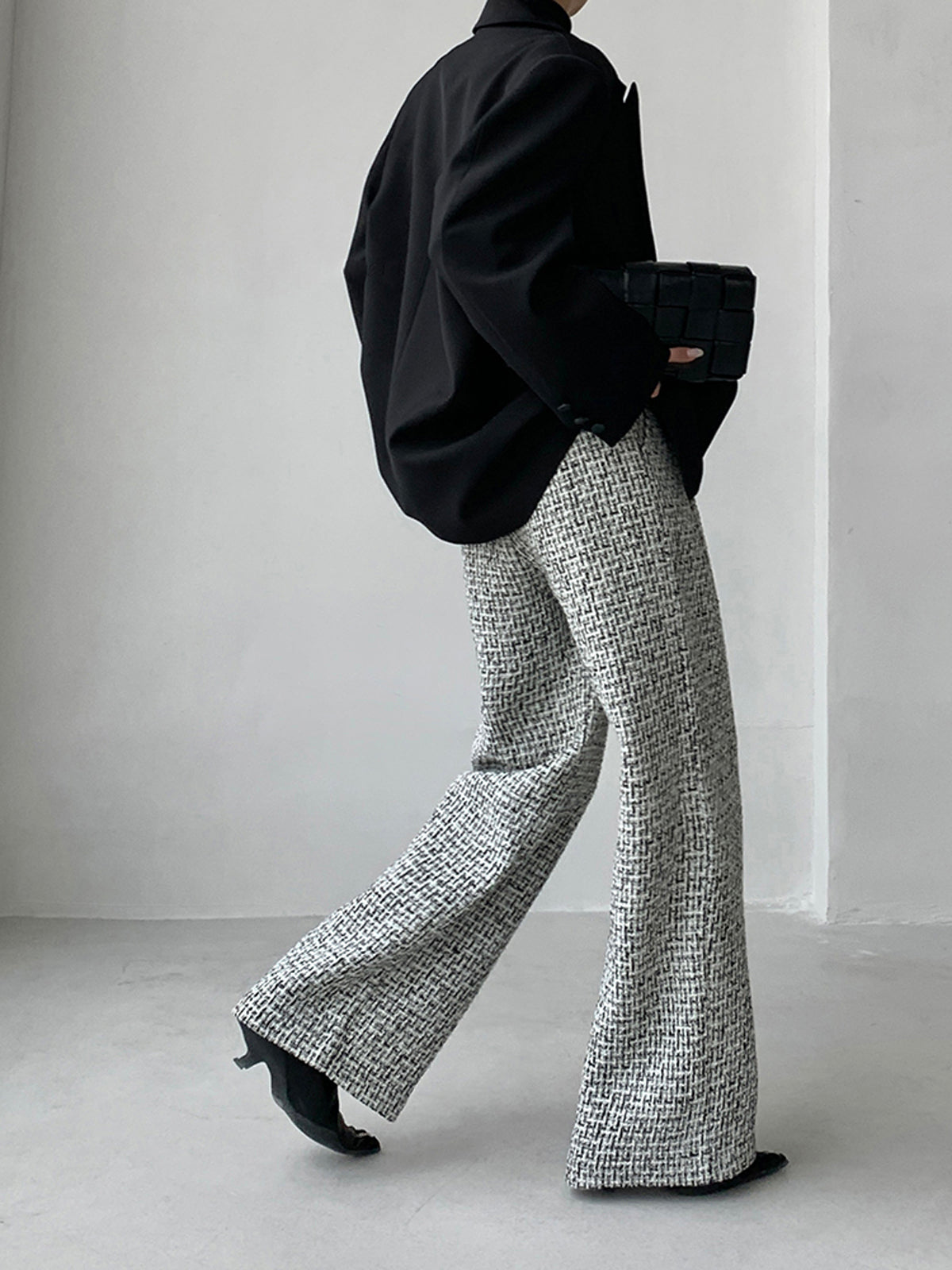 Lena | Elegante Tweed-Kleidhose mit weitem Bein