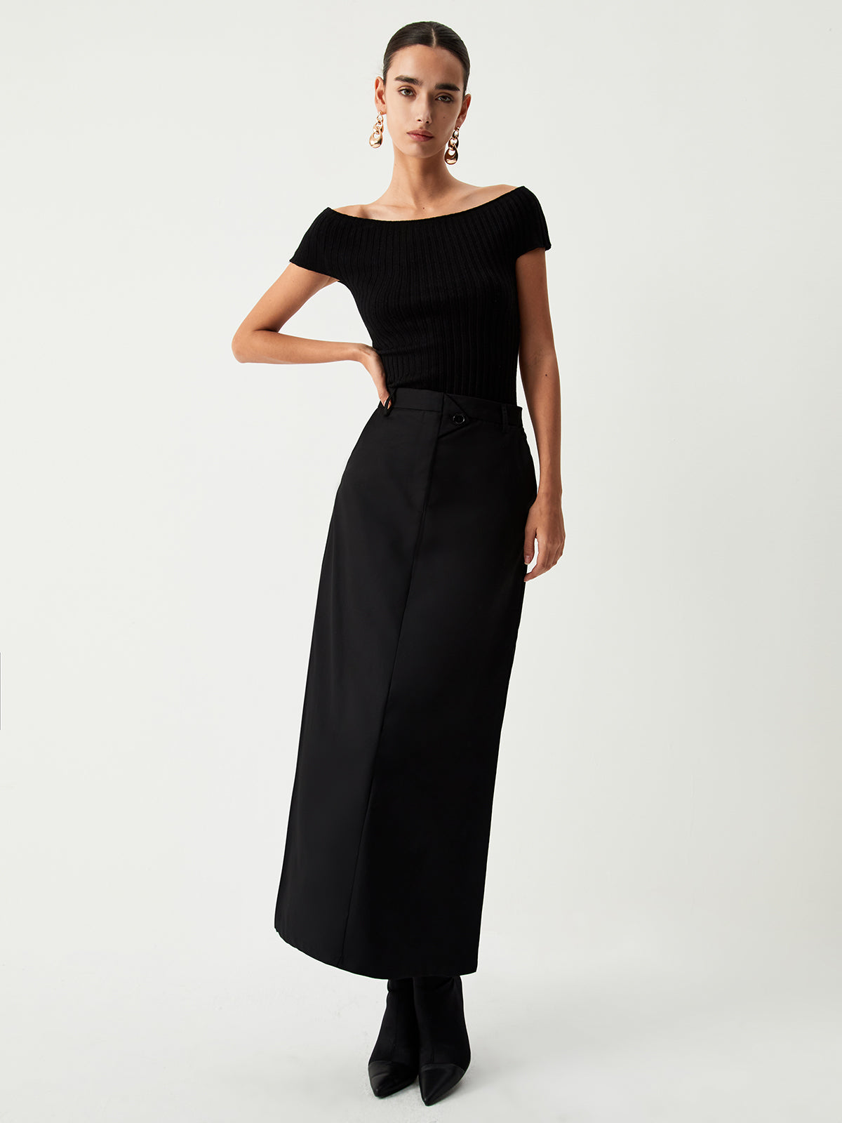 Sophie | Elegantes Schulterfreies Stricktop