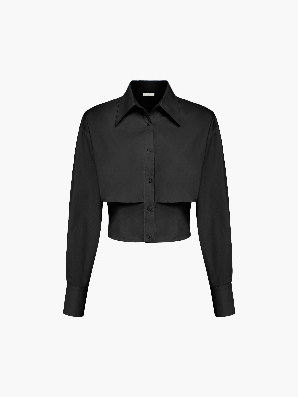 Leo | Elegantes Doppellagen-Crop-Shirt in Babyblau