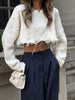 Emilia | Elegante Nadelstreifen-Faltenhose mit weitem Bein