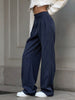Emilia | Elegante Nadelstreifen-Faltenhose mit weitem Bein