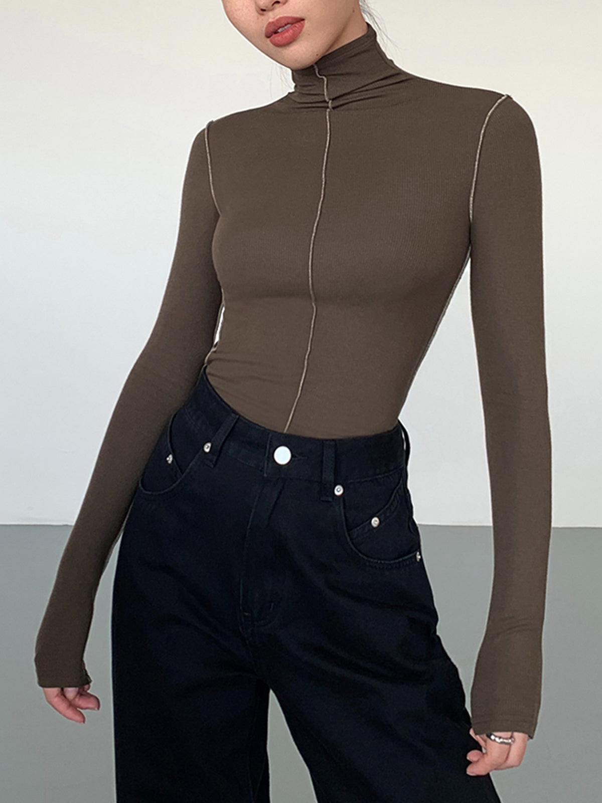 Carlo | Slinky Rollkragenpullover mit Kontraststreifen