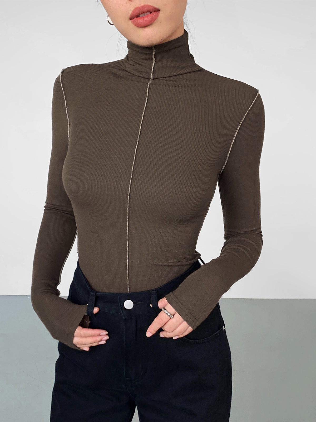 Carlo | Slinky Rollkragenpullover mit Kontraststreifen