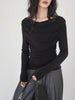 Anja | Drapiertes Langarm-Slinky-Shirt