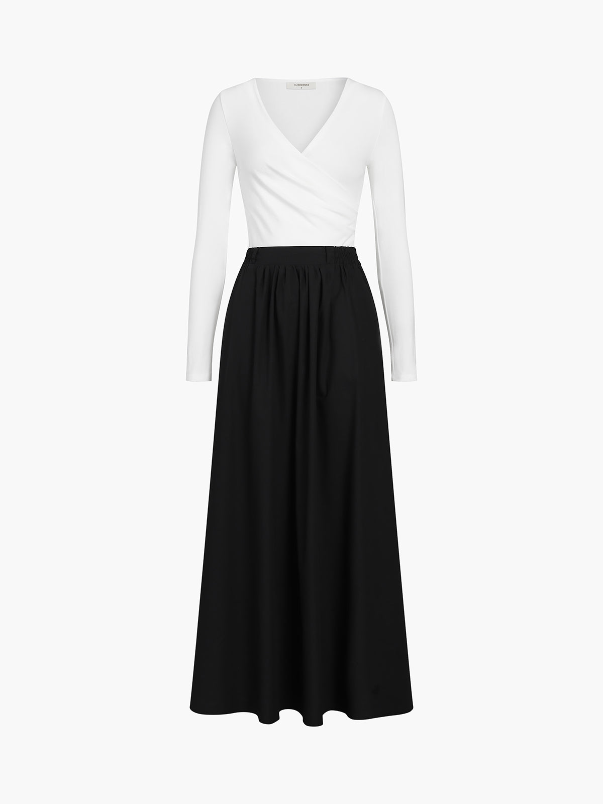 Clara | Elegantes langärmeliges Kleid mit V-Ausschnitt und doppelten Taschen