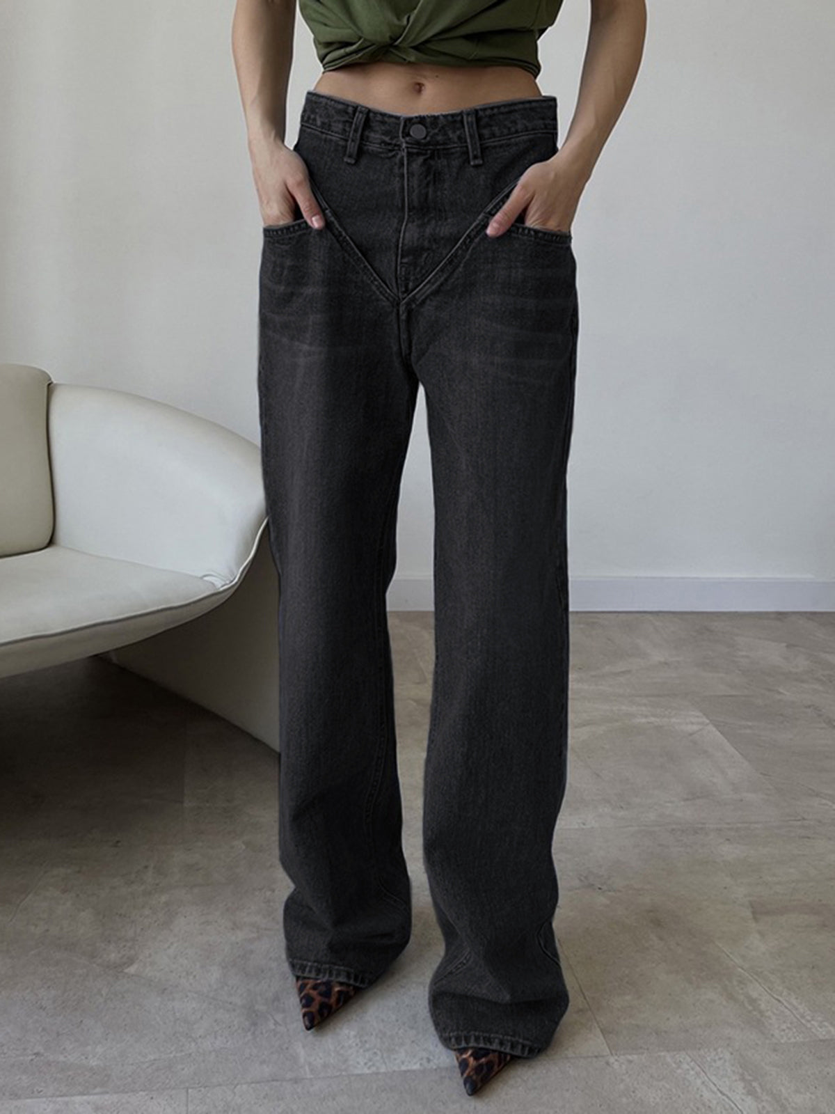 Lukas | Vintage Wäsche Denim Gerade Jeans