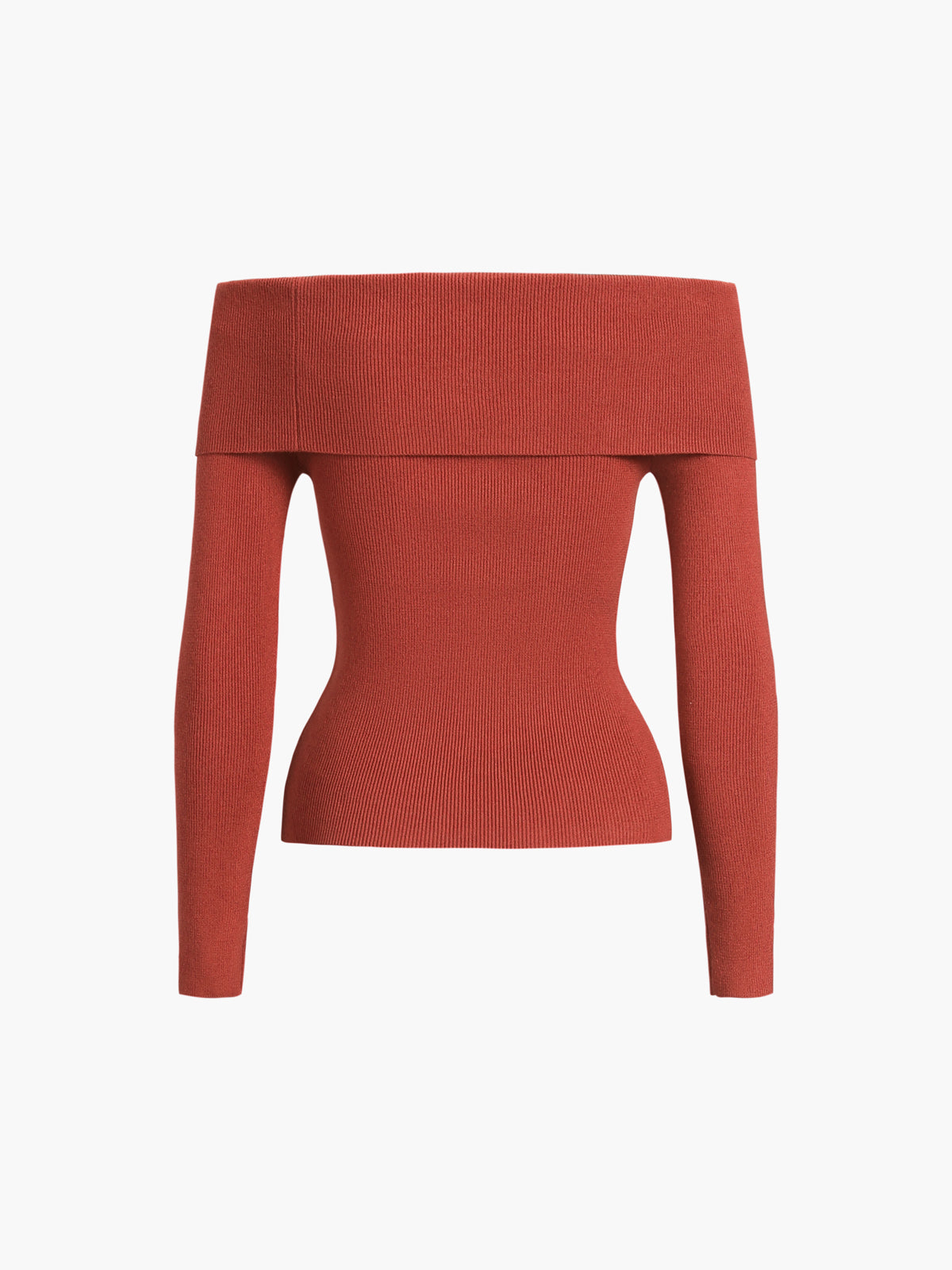 Laura | Schulterfreies Overfold Langarm-Strick-Top