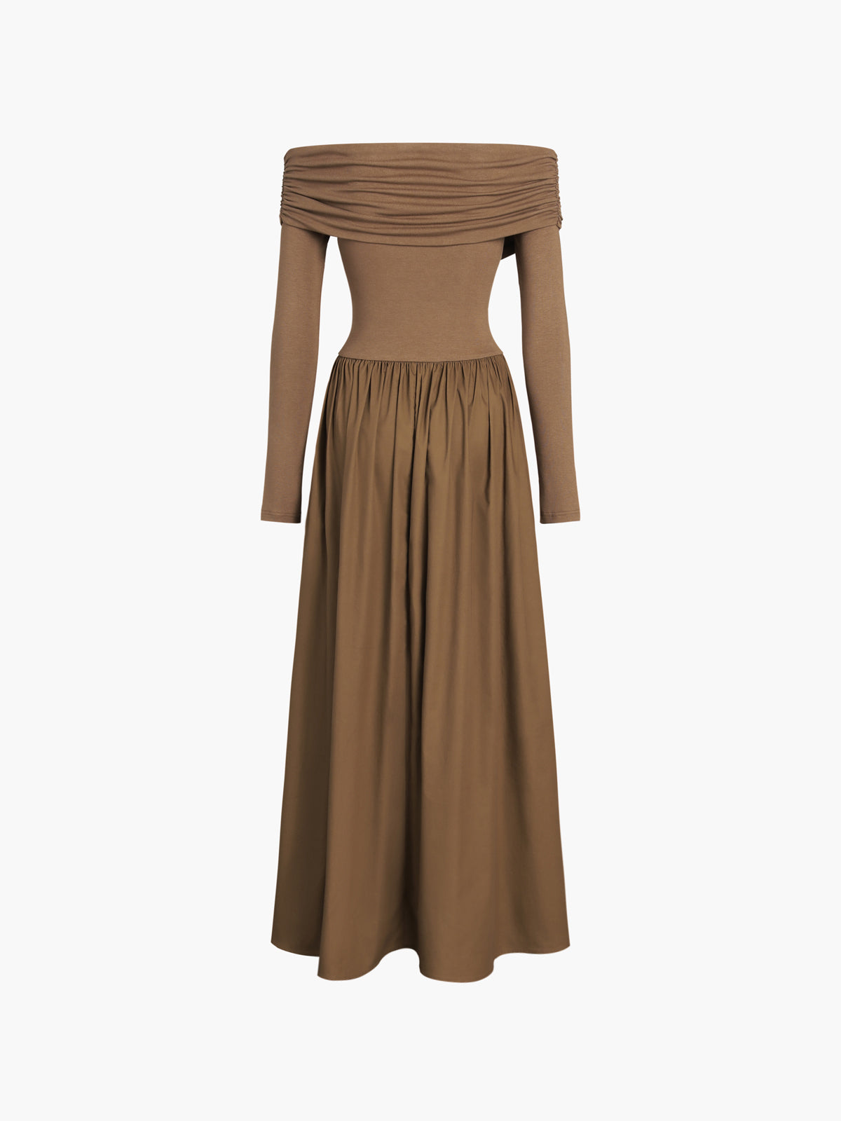 Charlotte | Stilvolles schulterfreies Maxikleid mit gekreuzten Schultern