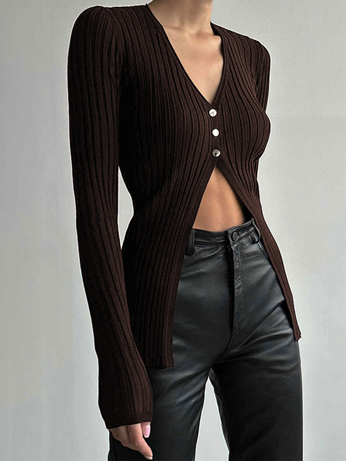 Komfortabler Stil | Free Your Mind Langarm-Strickoberteil