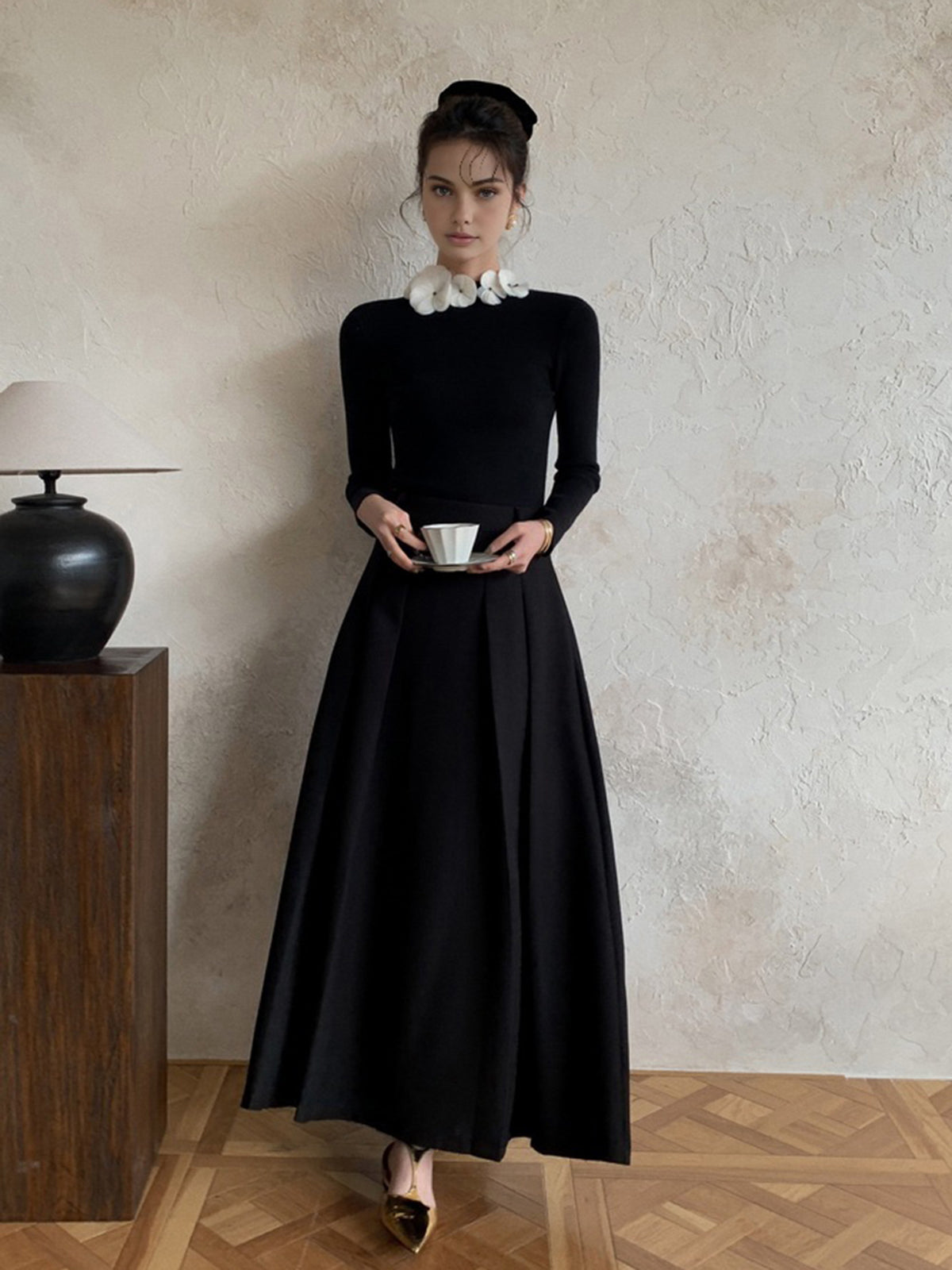 Clara | Eleganter Strickpullover mit Blumenmuster