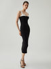 Camila | Verführerisches Bodycon Midikleid mit Herzchenkragen