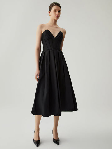 Klara | Midi-Kleid mit doppelten Taschen und Reißverschluss