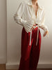 Sophie | Gefaltete Kragenbluse mit Knopfverschluss