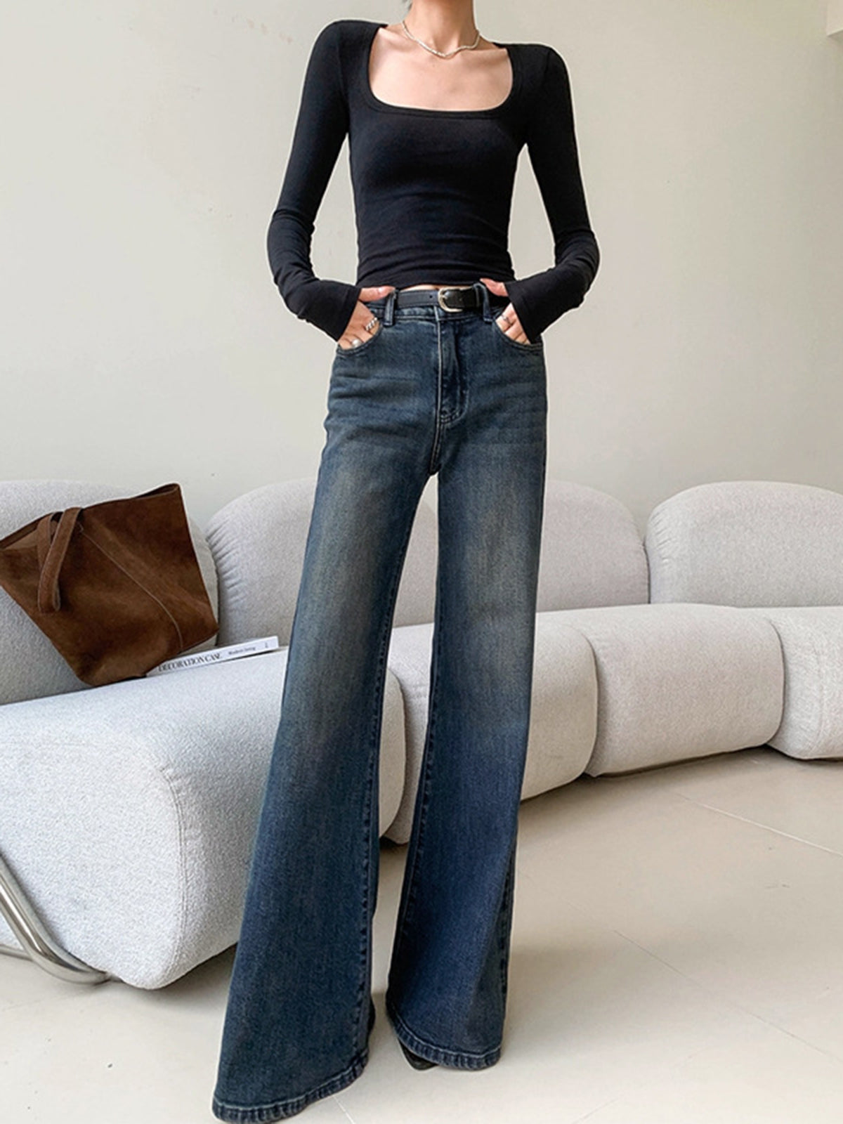 Lisa | Vintage Low Rise Weite Jeans