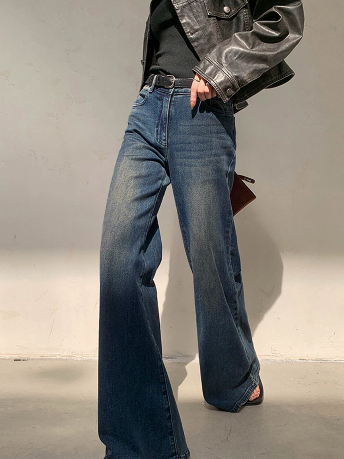 Lisa | Vintage Low Rise Weite Jeans