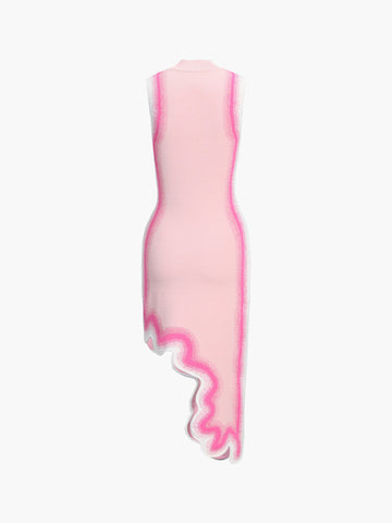 Lena | Wellenrand Strickkleid ohne Ärmel