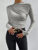 Lukas | Elegantes Ruching Langarmshirt