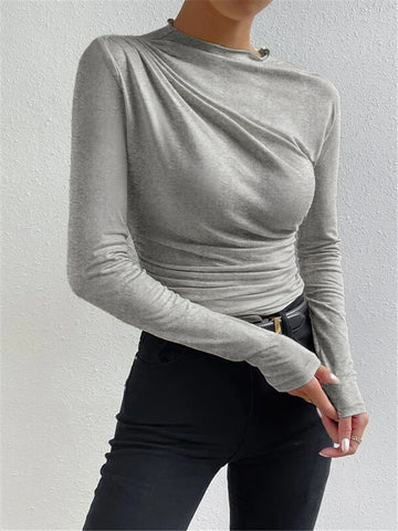 Lukas | Elegantes Ruching Langarmshirt