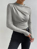 Lukas | Elegantes Ruching Langarmshirt