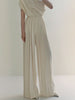 Clara | Elegante Plissierte High Waist Hose mit weitem Bein