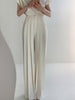 Clara | Elegante Plissierte High Waist Hose mit weitem Bein