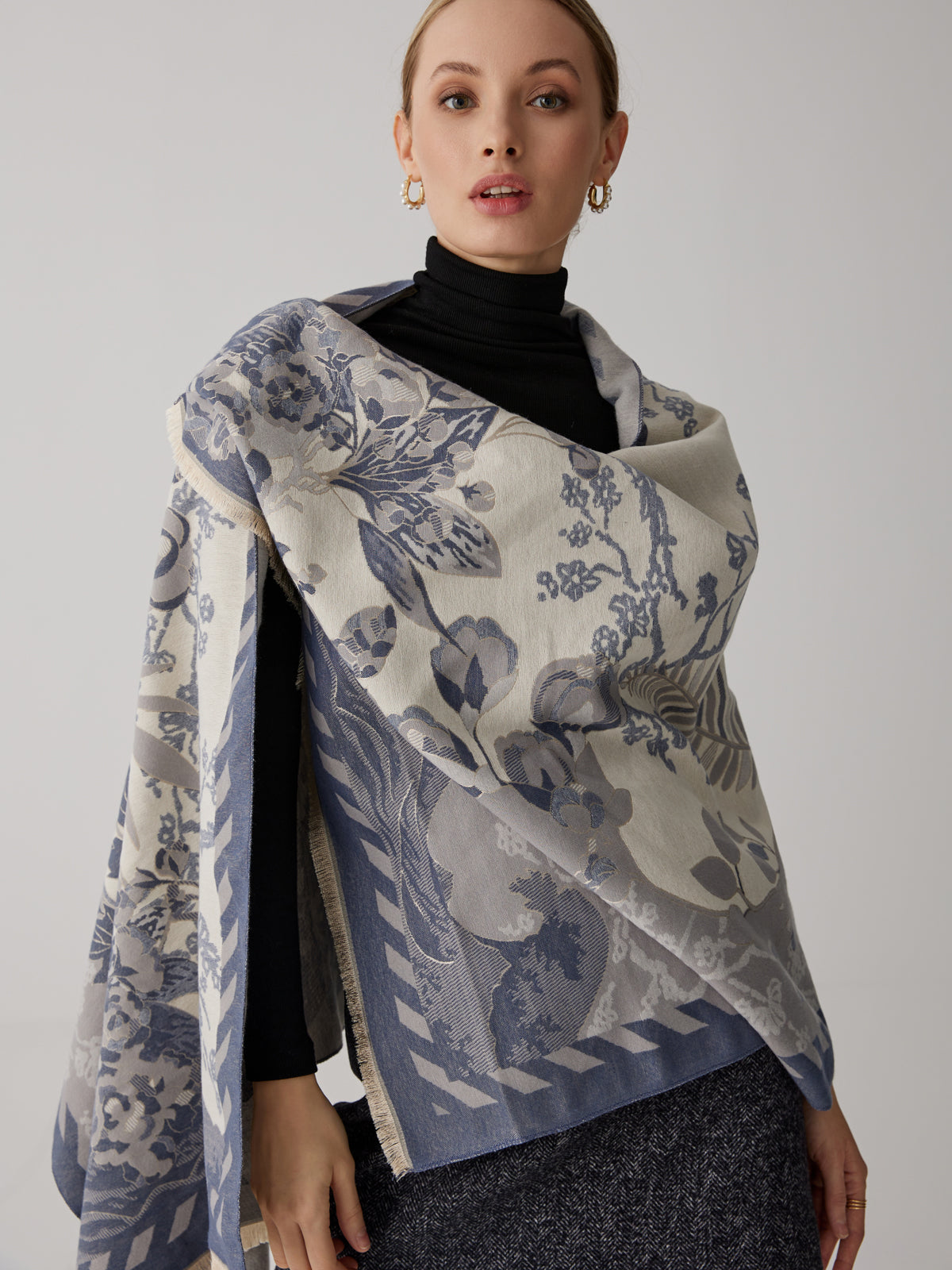 Emilia | Eleganter Jacquard Baumwollschal