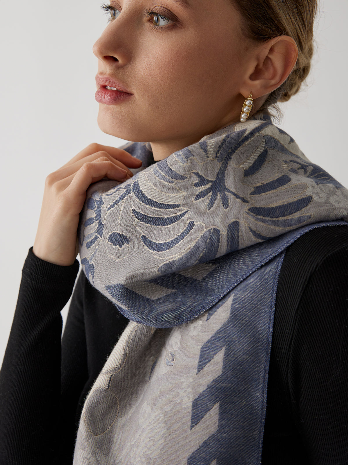 Emilia | Eleganter Jacquard Baumwollschal