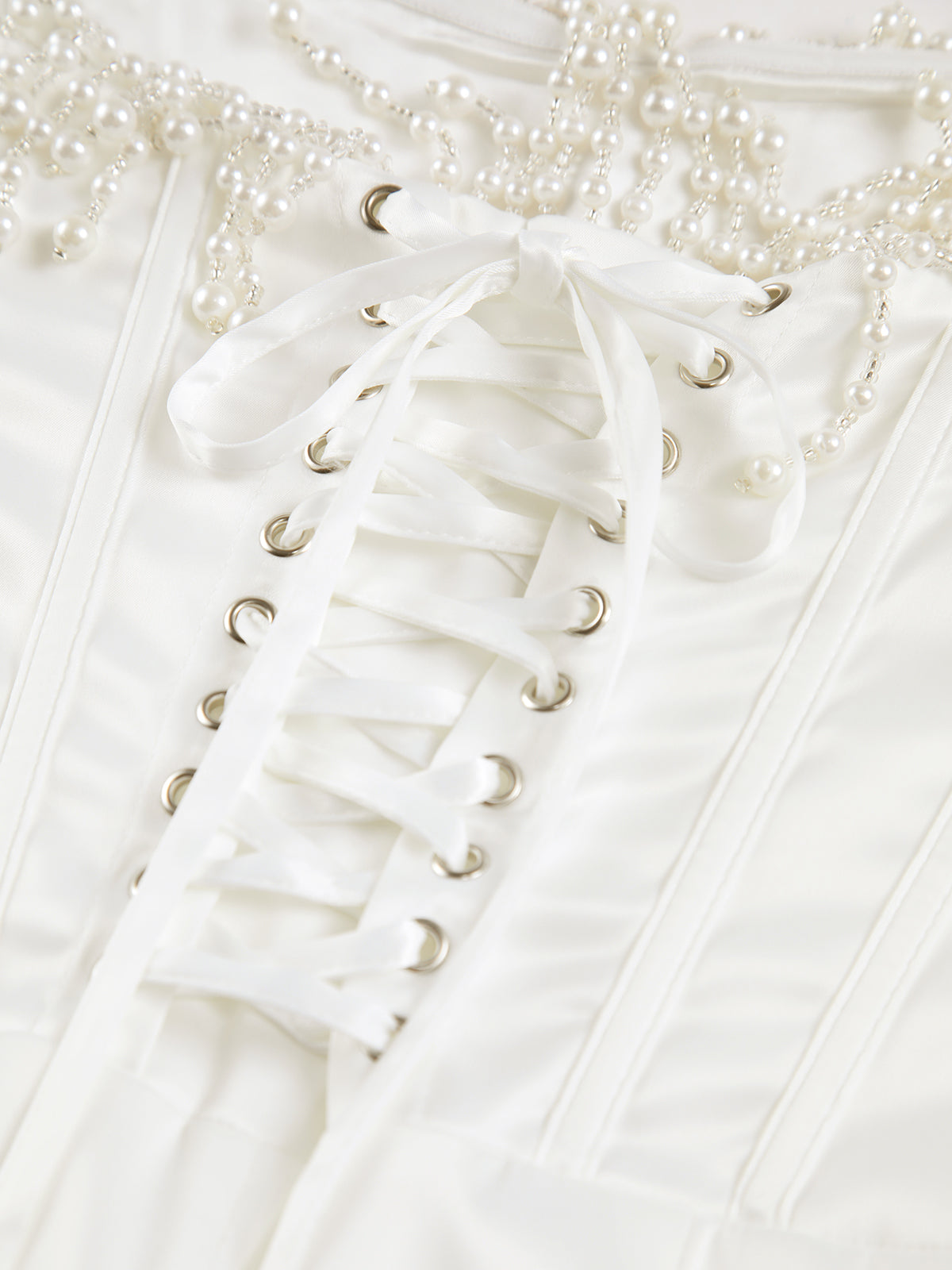 Sofia | Elegantes Perlenverzierte Schulterfreies Midikleid