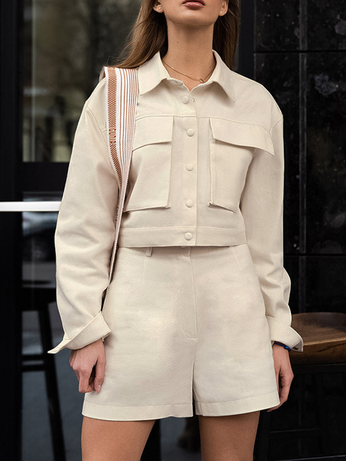 Felix | Praktisches Kurzset mit Taschen und Knöpfen