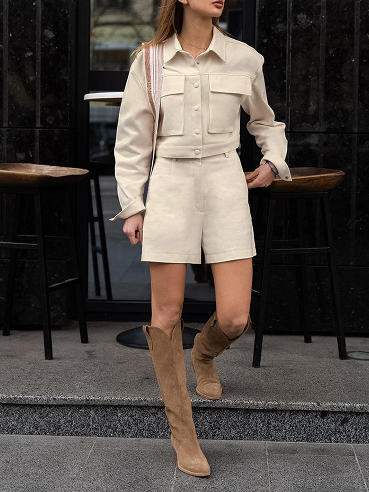 Felix | Praktisches Kurzset mit Taschen und Knöpfen