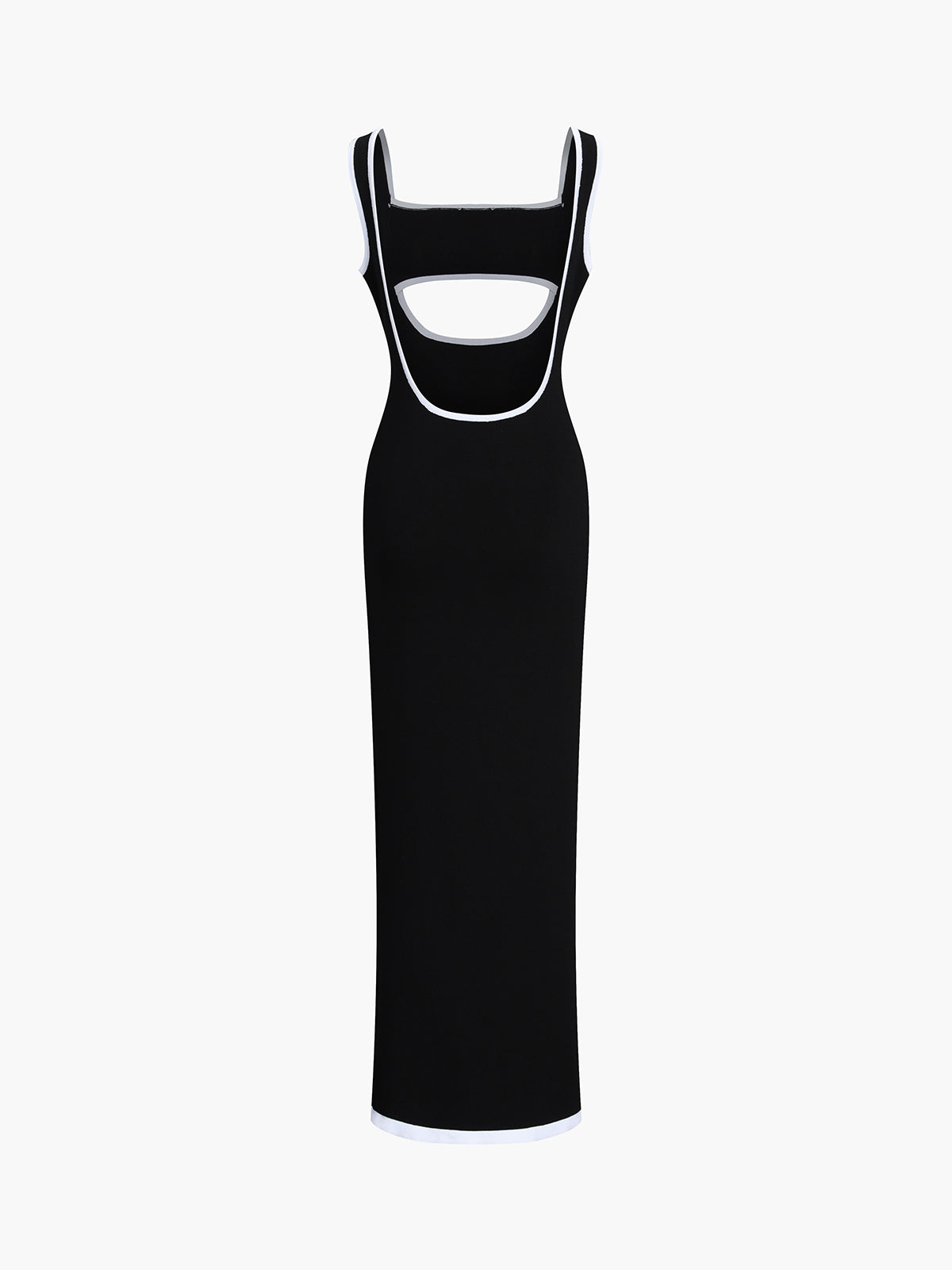 Clara | Elegantes Cutout-Maxikleid mit Kontrastbesatz