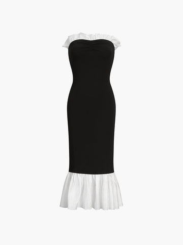 Emilia | Verspieltes Midi Kleid mit Rüschensaum